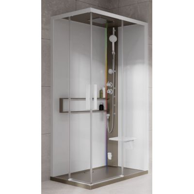 Novellini Glax 2 2.0 A kabina z hydromasażem 100x80 cm prawa parowa z brodzikiem corda G22A198DT5-1TU