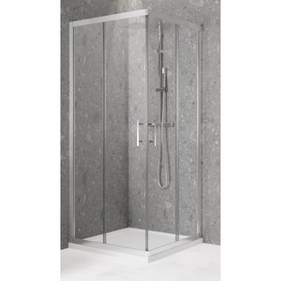 Novellini Kali kabina prysznicowa 76x76 cm kwadratowa srebrny połysk/szkło przezroczyste KALIA76L-1B