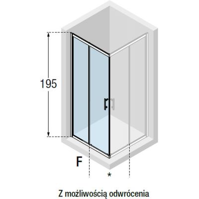 Novellini Kali A kabina prysznicowa 96 cm drzwi srebrny/szkło przezroczyste KALIA96L-1B