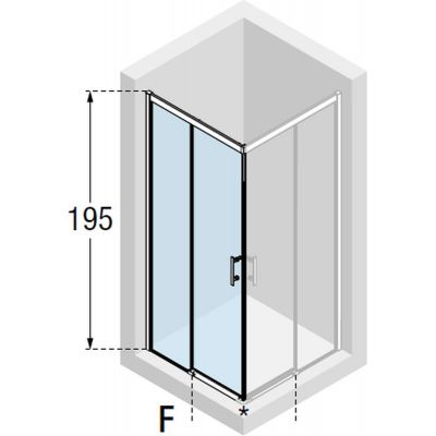 Novellini Kali A-H drzwi prysznicowe 101 cm częściowe 1/2 srebrny/szkło przezroczyste KALIAH101L-1B