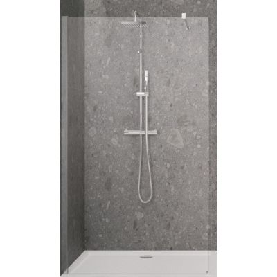 Novellini Kali H Walk-In ścianka prysznicowa 120 cm wolnostojąca srebrny/szkło przezroczyste KALIH120-1B