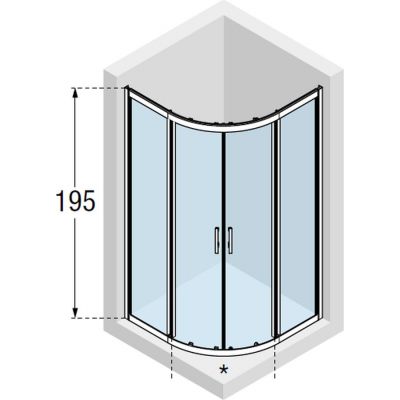 Novellini Kali R kabina prysznicowa 120x90 cm półokrągła asymetryczna srebrny/szkło przezroczyste KALIR90120-1B