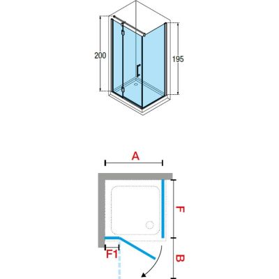 Novellini Modus F ścianka prysznicowa 100 cm chrom/szkło przezroczyste MODUSF100-1K