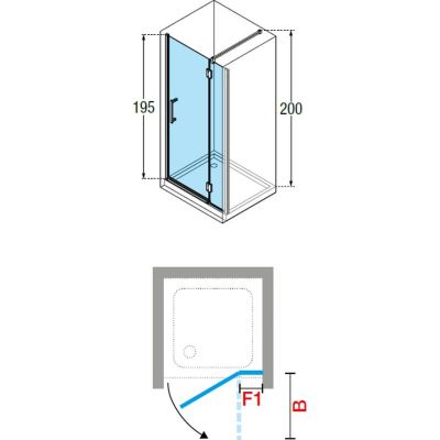 Novellini Modus G drzwi prysznicowe 95 cm wnękowe prawe chrom/szkło przezroczyste MODUSG95D-1K