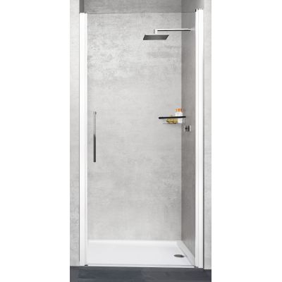 Novellini Young 1B drzwi prysznicowe 77 cm biały mat/szkło przezroczyste Y21B77-1U