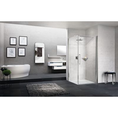 Novellini Young 2.0 G+F drzwi prysznicowe 77 cm srebrny/szkło przezroczyste Y2G77-1B