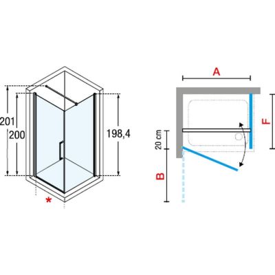 Novellini Young 2.0 G+F drzwi prysznicowe 87 cm srebrny/szkło przezroczyste Y2G87-1B