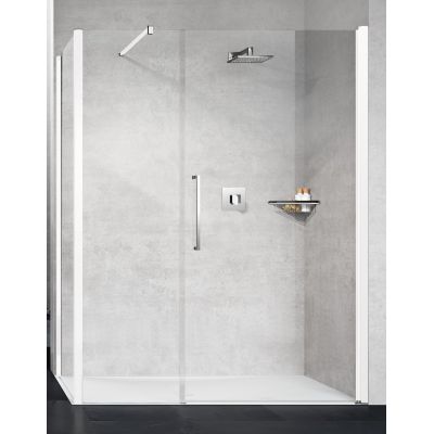 Novellini Young 2.0 G+F drzwi prysznicowe 117 cm biały mat/szkło przezroczyste Y2GFL177-1U