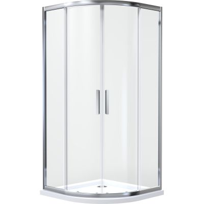 Oltens Vorma kabina prysznicowa 80x80 cm półokrągła chrom/szkło przezroczyste 20101100