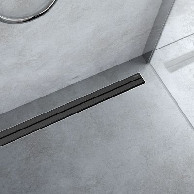 Oltens Langan Slim maskownica odpływu liniowego 90 cm czarny 30020300