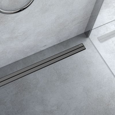 Oltens Langan Slim maskownica odpływu liniowego 80 cm grafit 30019400