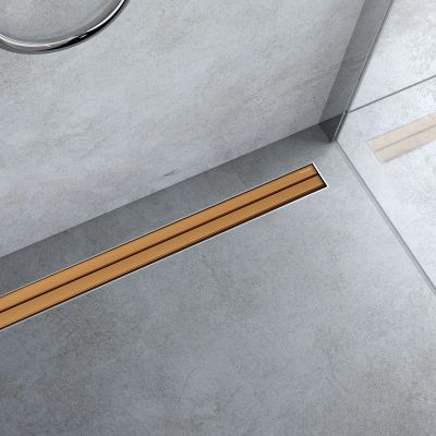 Oltens Langan Slim odpływ prysznicowy liniowy 80 cm miedź połysk/miedź szczotkowana 30011610