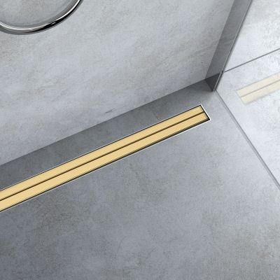 Oltens Langan Slim maskownica odpływu liniowego 60 cm złoty 30017800