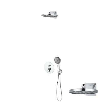 Oltens Molle zestaw bateria wannowo-prysznicowa podtynkowa z deszczownicą Vann i słuchawką 3-funkcyjną Havis EasyClick chrom 36021100