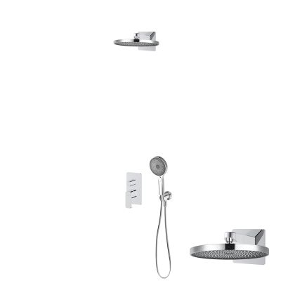 Oltens Hadsel zestaw bateria wannowo-prysznicowa podtynkowa z deszczownicą Vann i słuchawką 3-funkcyjną Havis EasyClick chrom 36027100