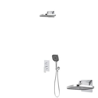 Oltens Hadsel zestaw bateria wannowo-prysznicowa podtynkowa z deszczownicą Vann (S) i słuchawką 3-funkcyjną Havis EasyClick (S) chrom 36028100