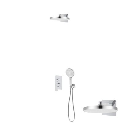 Oltens Hadsel zestaw bateria wannowo-prysznicowa podtynkowa z deszczownicą Regna i słuchawką 3-funkcyjną Luva EasyClick chrom 36029100