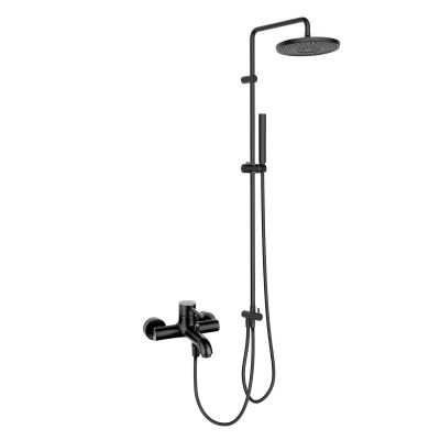 Oltens Molle zestaw prysznicowy z baterią wannowo-prysznicową ścienną czarny mat 36046300