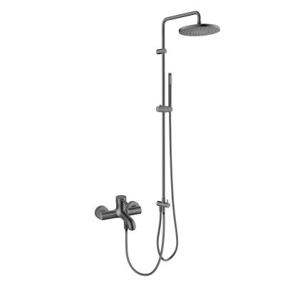 Oltens Molle zestaw prysznicowy z baterią wannowo-prysznicową ścienną grafit 36046400