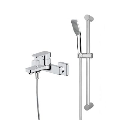 Zestaw Oltens Hadsel bateria wannowo-prysznicowa ścienna z kompletem natryskowym Tinde Alling chrom 36058100