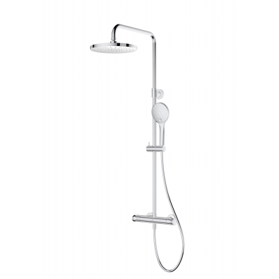 Oltens Vatten Numa zestaw wannowo-prysznicowy ścienny z baterią termostatyczną i deszczownicą chrom 36507100