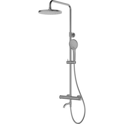 Oltens Vatten Numa zestaw wannowo-prysznicowy ścienny z baterią termostatyczną i deszczownicą nikiel 36507910