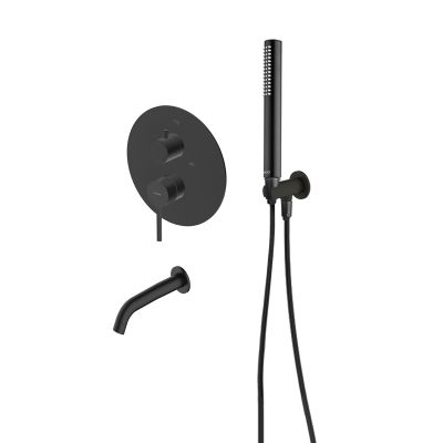 Zestaw Oltens Rann zestaw wannowo-prysznicowy podtynkowy czarny mat 36632300