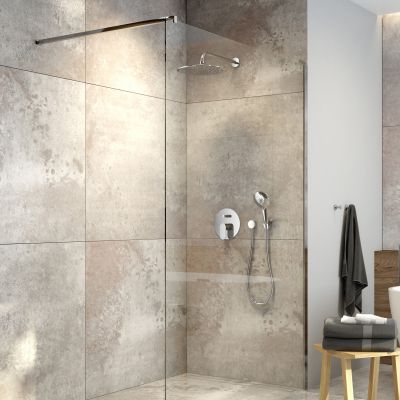Oltens Vida ścianka prysznicowa 90 cm chrom połysk/szkło przezroczyste 22002100