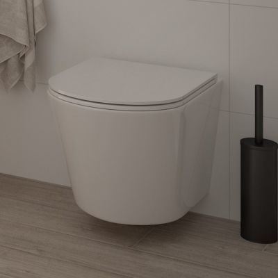 Zestaw Oltens Jog miska WC wisząca PureRim z powłoką SmartClean z deską wolnoopadającą Slim 42505000
