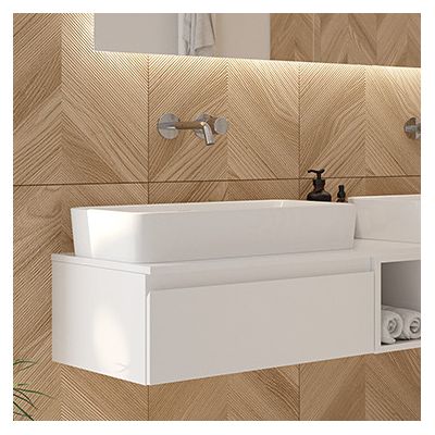 Oltens Lustra umywalka 60,5x35 cm nablatowa prostokątna z powłoką SmartClean biała 40806000