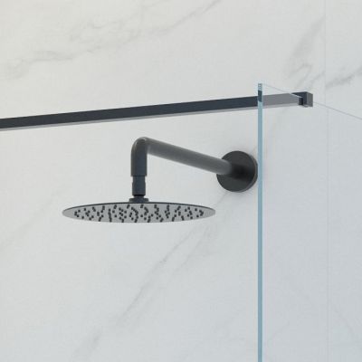 Zestaw Oltens Molle bateria podtynkowa z deszczownicą 30 cm Vindel i kompletem prysznicowym Ume czarny mat 36600300