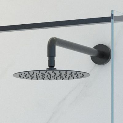 Zestaw Oltens Molle bateria podtynkowa z deszczownicą 30 cm Vindel i kompletem prysznicowym Ume czarny mat 36600300