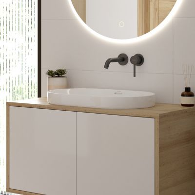 Oltens Tive umywalka 61x40 cm owalna wpuszczana biała 40323000