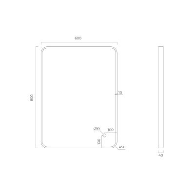 Oltens Nordlis lustro 60x80 cm prostokątne z oświetleniem z przodu z matą grzewczą miedź szczotkowana 64116610