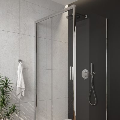 Oltens Breda kabina prysznicowa 120x90 cm prostokątna chrom/szkło przezroczyste 20226100
