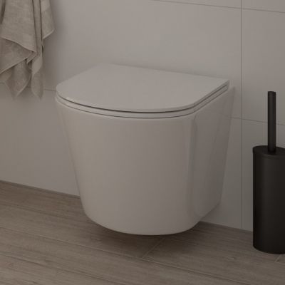 Oltens Jog Kort miska WC wisząca PureRim SmartClean z deską wolnoopadającą biały połysk 42530000