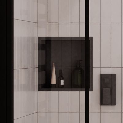 Oltens Grotta półka wnękowa 30 cm czarna 97000300