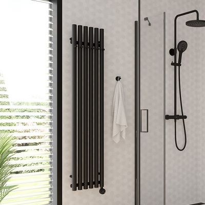 Oltens Stang (e) grzejnik elektryczny 150x31,5 cm czarny mat 55122300