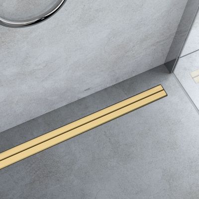 Oltens Langan Slim odpływ prysznicowy liniowy 70 cm złoto połysk/złoto szczotkowane 30010800