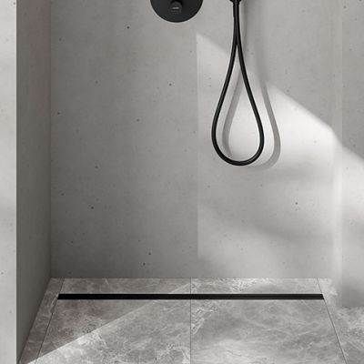 Oltens Langan Slim odpływ prysznicowy liniowy 80 cm czarny/czarny mat 30011300