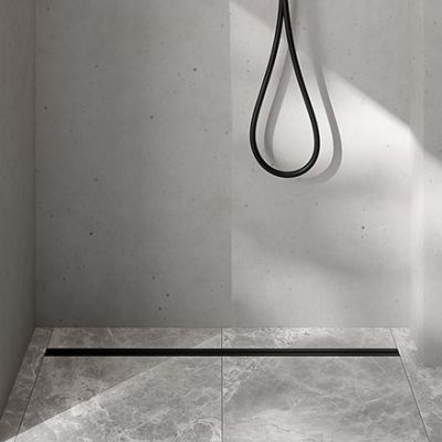 Oltens Langan Slim odpływ prysznicowy liniowy 60 cm czarny/czarny mat 30009300