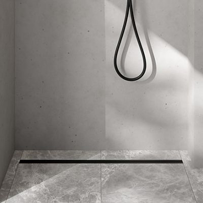 Oltens Langan Slim odpływ prysznicowy liniowy 70 cm czarny/czarny mat 30010300