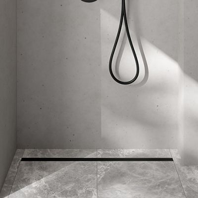 Oltens Langan Slim odpływ prysznicowy liniowy 80 cm czarny/czarny mat 30011300