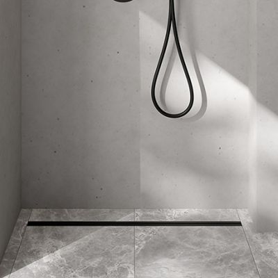 Oltens Langan Slim odpływ prysznicowy liniowy 90 cm czarny/czarny mat 30012300