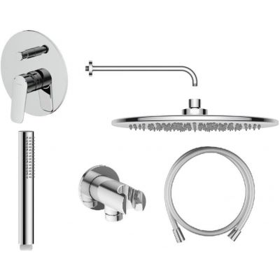 Zestaw Oltens Vernal bateria podtynkowa z deszczownicą 30 cm Sondera i kompletem prysznicowym Ume (34104100, 37002100, 39400100, 37102100, 37200100, 39304100)