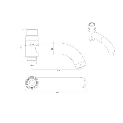 Oltens Molle Numa zestaw wannowo-prysznicowy ścienny z deszczownicą chrom 36506100