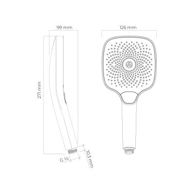 Oltens Hamnes zestaw bateria prysznicowa podtynkowa ze słuchawką 3-funkcyjną Havis EasyClick (S) chrom 36034100