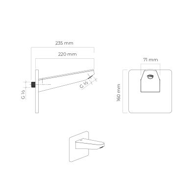 Oltens Molle zestaw bateria wannowo-prysznicowa podtynkowa z deszczownicą Regna i słuchawką 3-funkcyjną Luva EasyClick czarny mat 36023300