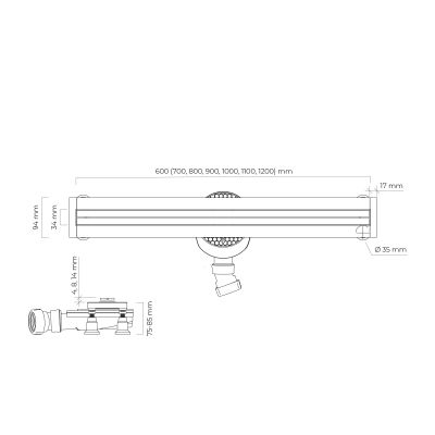 Oltens Langan Slim odpływ prysznicowy liniowy 80 cm miedź połysk/miedź szczotkowana 30011610