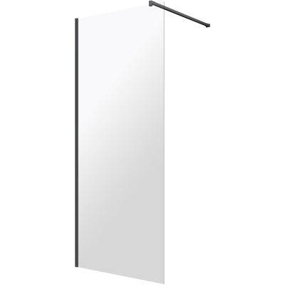 Omnires Marina Walk-In ścianka prysznicowa 110 cm czarny mat/szkło przezroczyste DNR11XBLTR